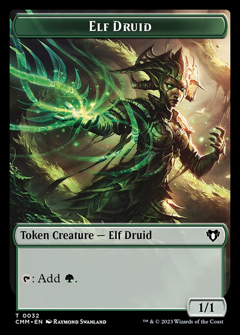 Treasure // Elf Druid Double-Sided Token [Commander Masters Tokens] | Empire Gaming NC