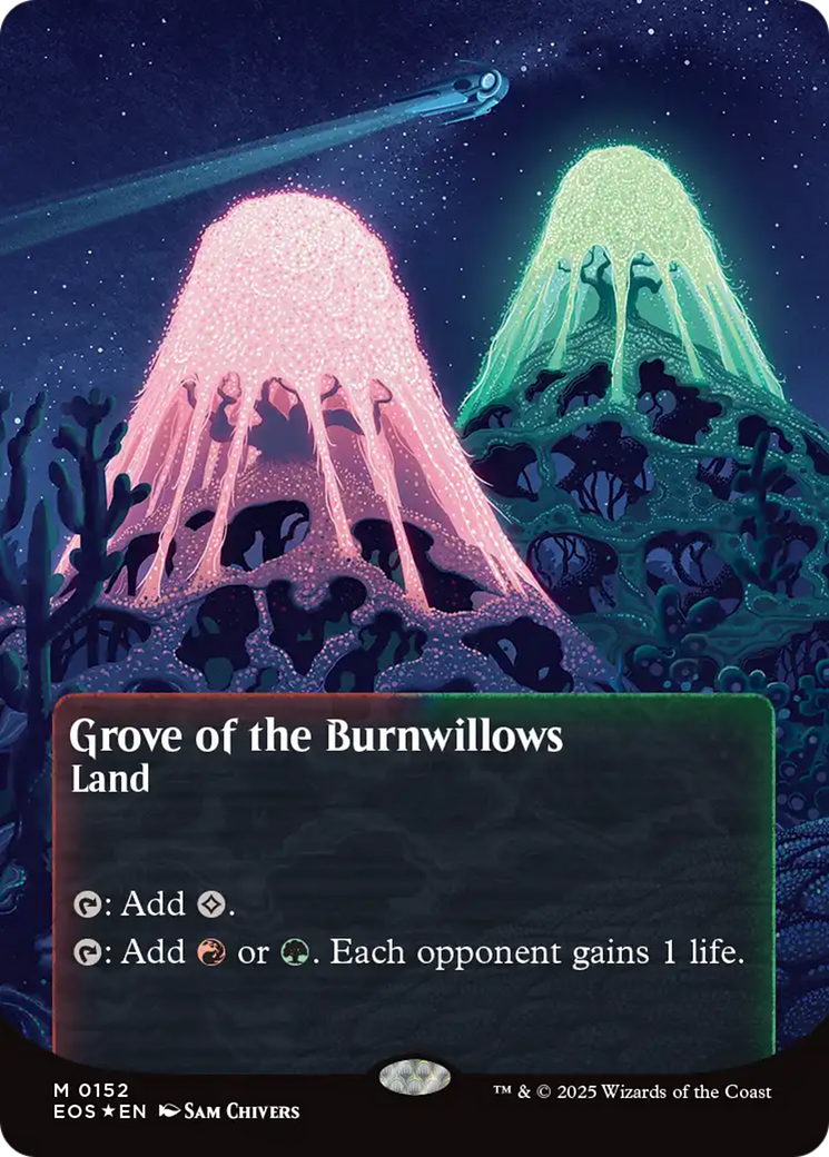 Grove of the Burnwillows (0152) (Borderless) (Galaxy Foil) [Edge of Eternities: Stellar Sights] | Empire Gaming NC