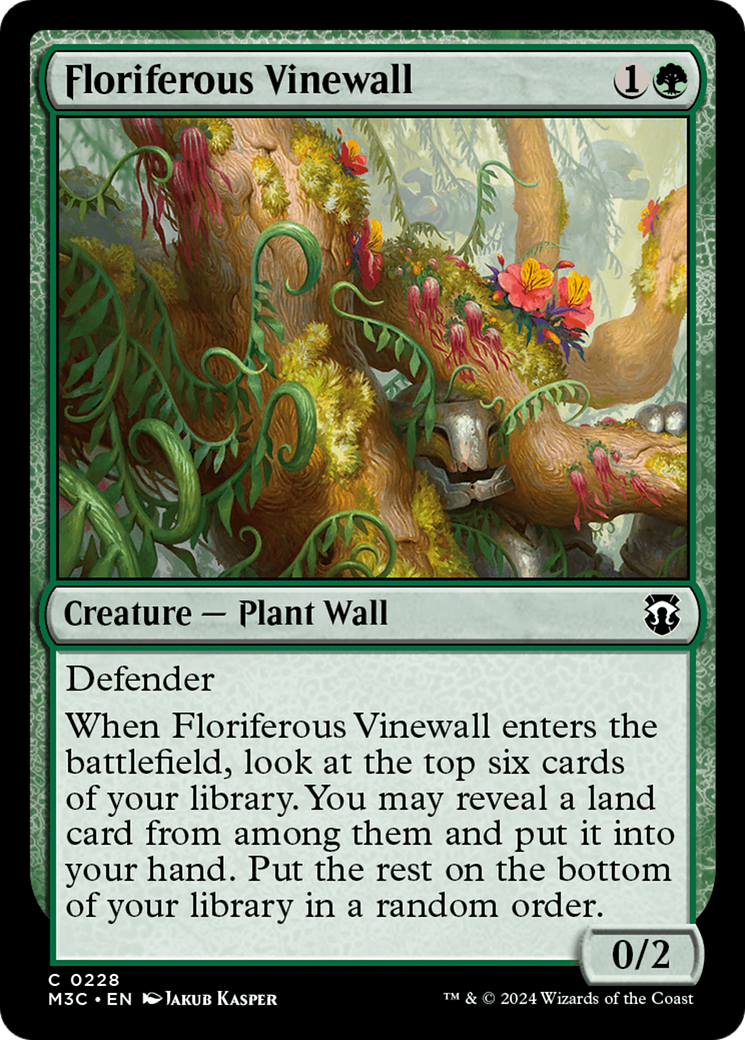 Floriferous Vinewall (Ripple Foil) [Modern Horizons 3 Commander] | Empire Gaming NC