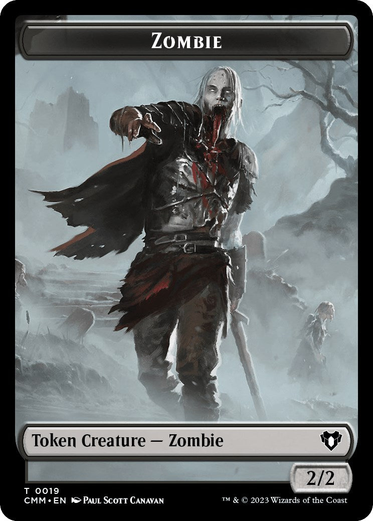 Zombie (0019) // Cat (0005) Double-Sided Token [Commander Masters Tokens] | Empire Gaming NC