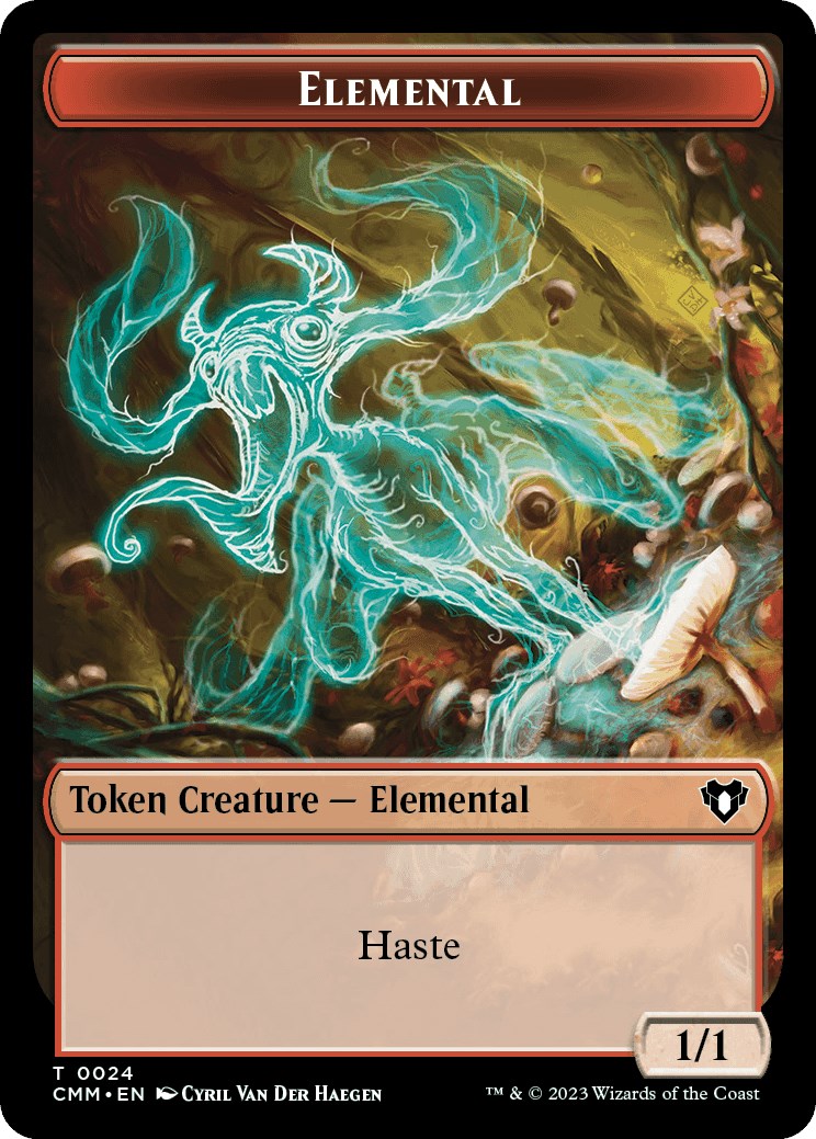 Elemental (0024) // Phyrexian Beast Double-Sided Token [Commander Masters Tokens] | Empire Gaming NC