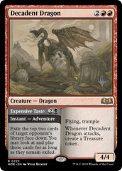Decadent Dragon // Expensive Taste (Promo Pack) [Wilds of Eldraine Promos] | Empire Gaming NC