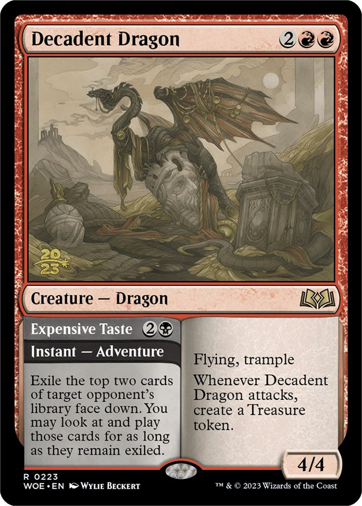 Decadent Dragon // Expensive Taste (Promo Pack) [Wilds of Eldraine Promos] | Empire Gaming NC