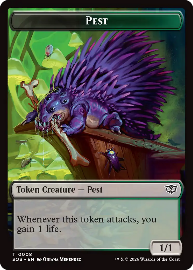 Professor Dellian Fel // Pest (0008) Double-Sided Token [Secrets of Strixhaven Tokens] | Empire Gaming NC