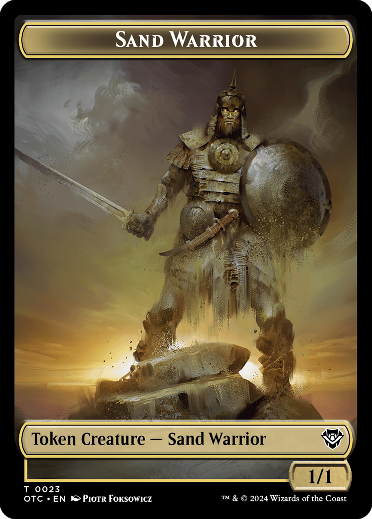 Plant // Sand Warrior Double-Sided Token [Outlaws of Thunder Junction Commander Tokens] | Empire Gaming NC