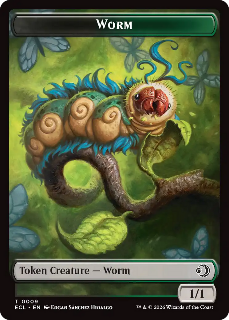 Merfolk // Worm Double-Sided Token [Lorwyn Eclipsed Tokens] | Empire Gaming NC