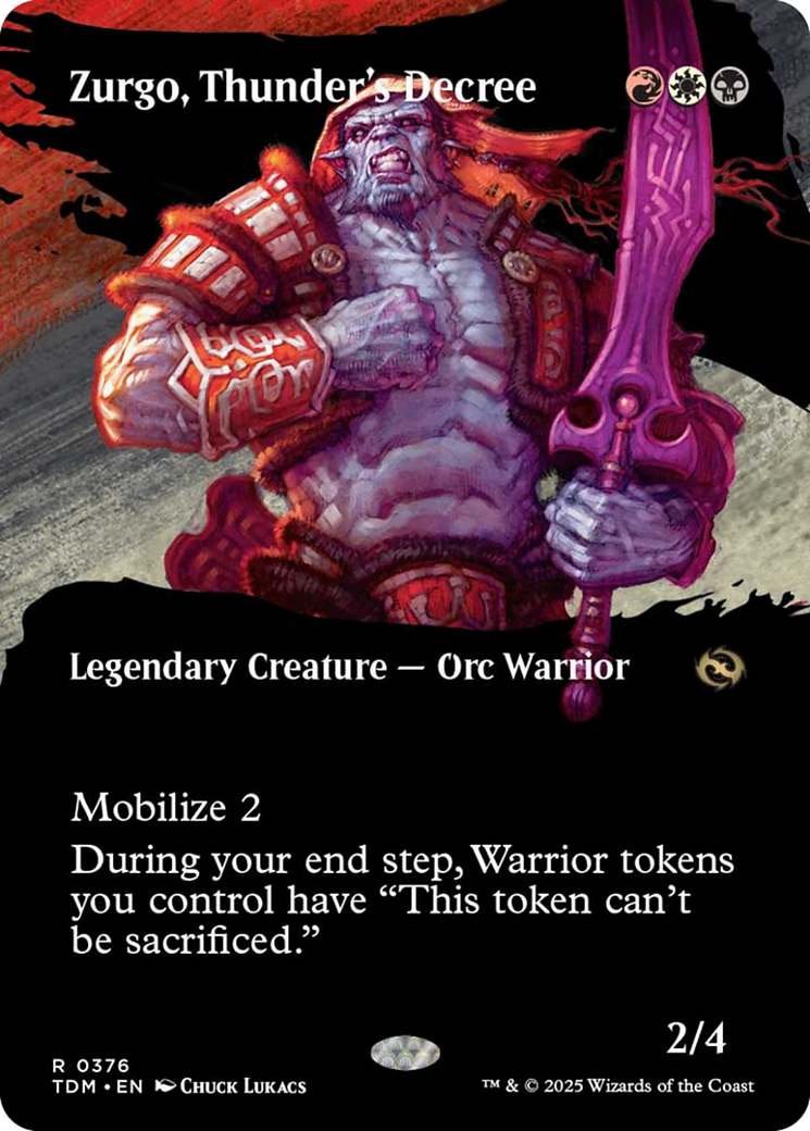 Zurgo, Thunder's Decree (Borderless) [Tarkir: Dragonstorm] | Empire Gaming NC