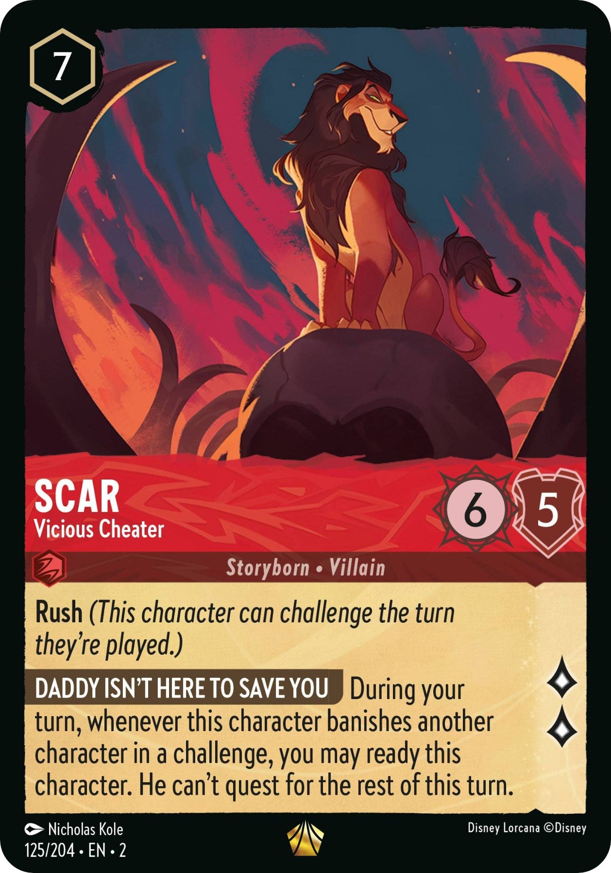 Scar - Vicious Cheater (125/204) [Rise of the Floodborn] | Empire Gaming NC