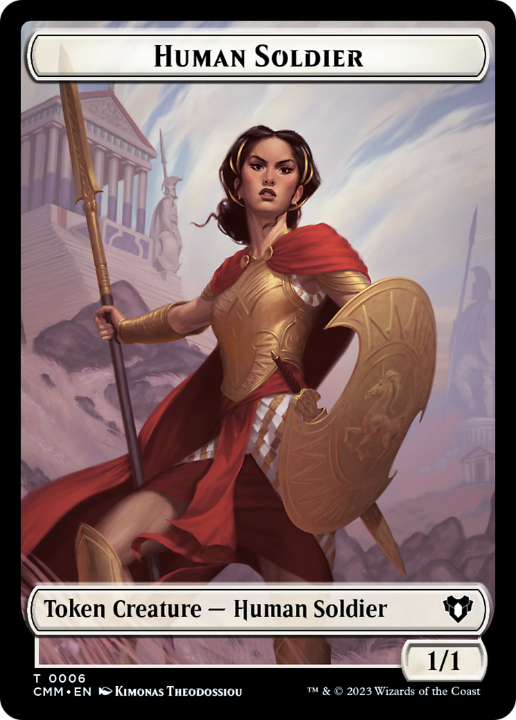 Human Soldier // Elemental (0025) Double-Sided Token [Commander Masters Tokens] | Empire Gaming NC