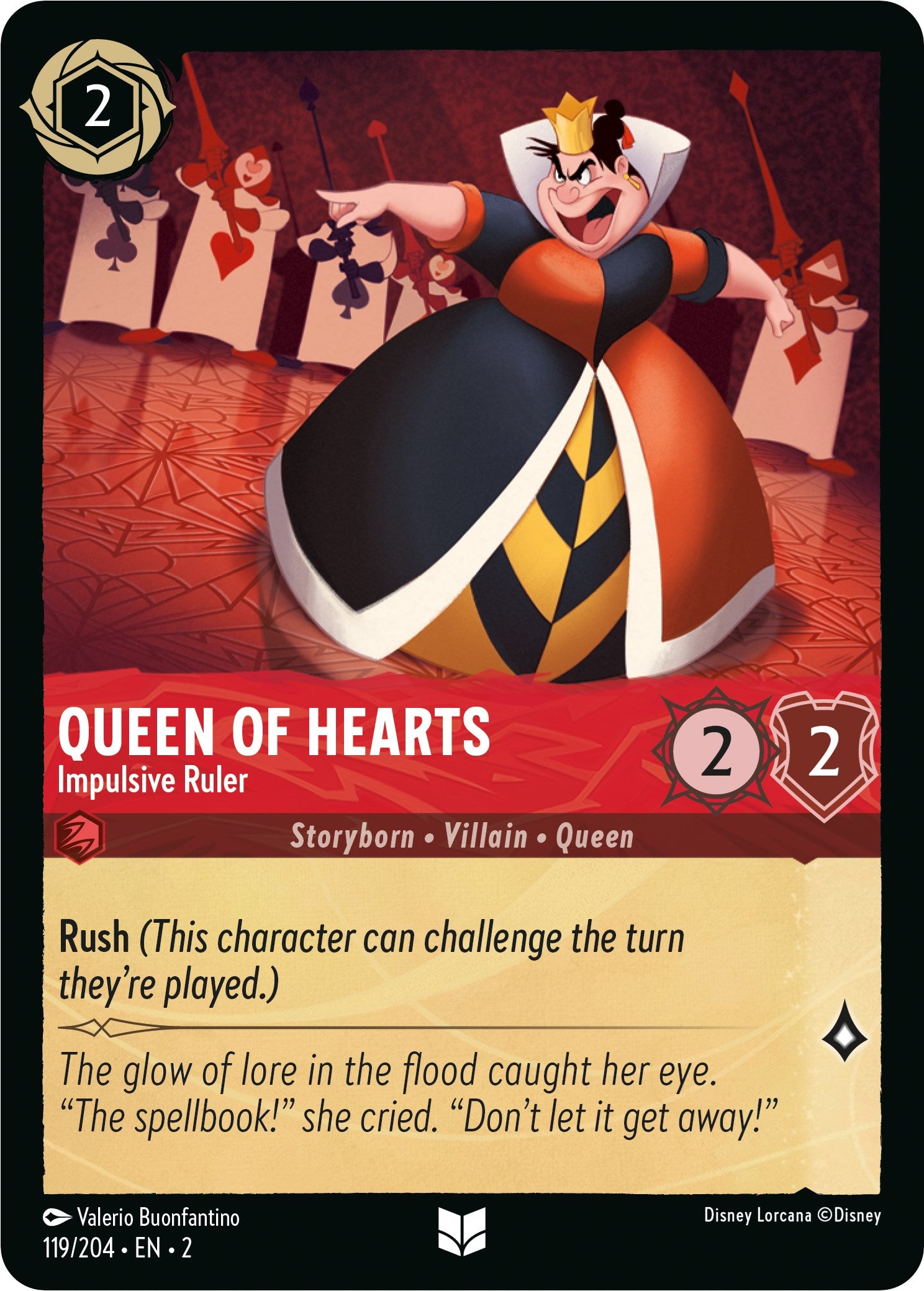Queen of Hearts - Impulsive Ruler (119/204) [Rise of the Floodborn] | Empire Gaming NC