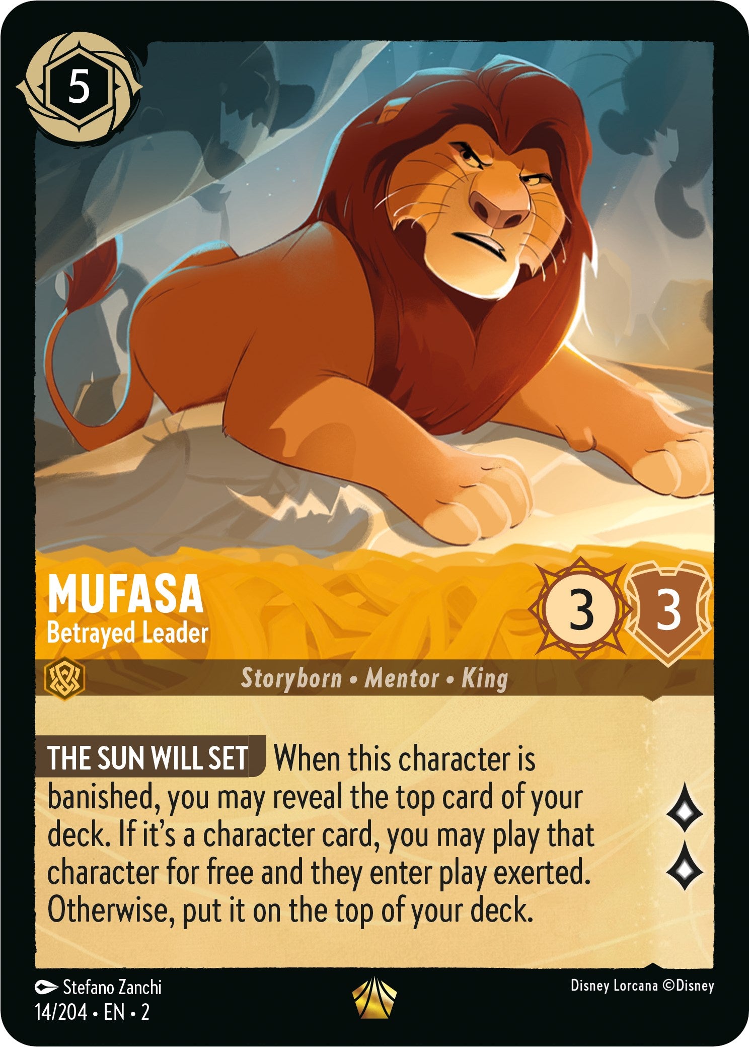Mufasa - Betrayed Leader (14/204) [Rise of the Floodborn] | Empire Gaming NC