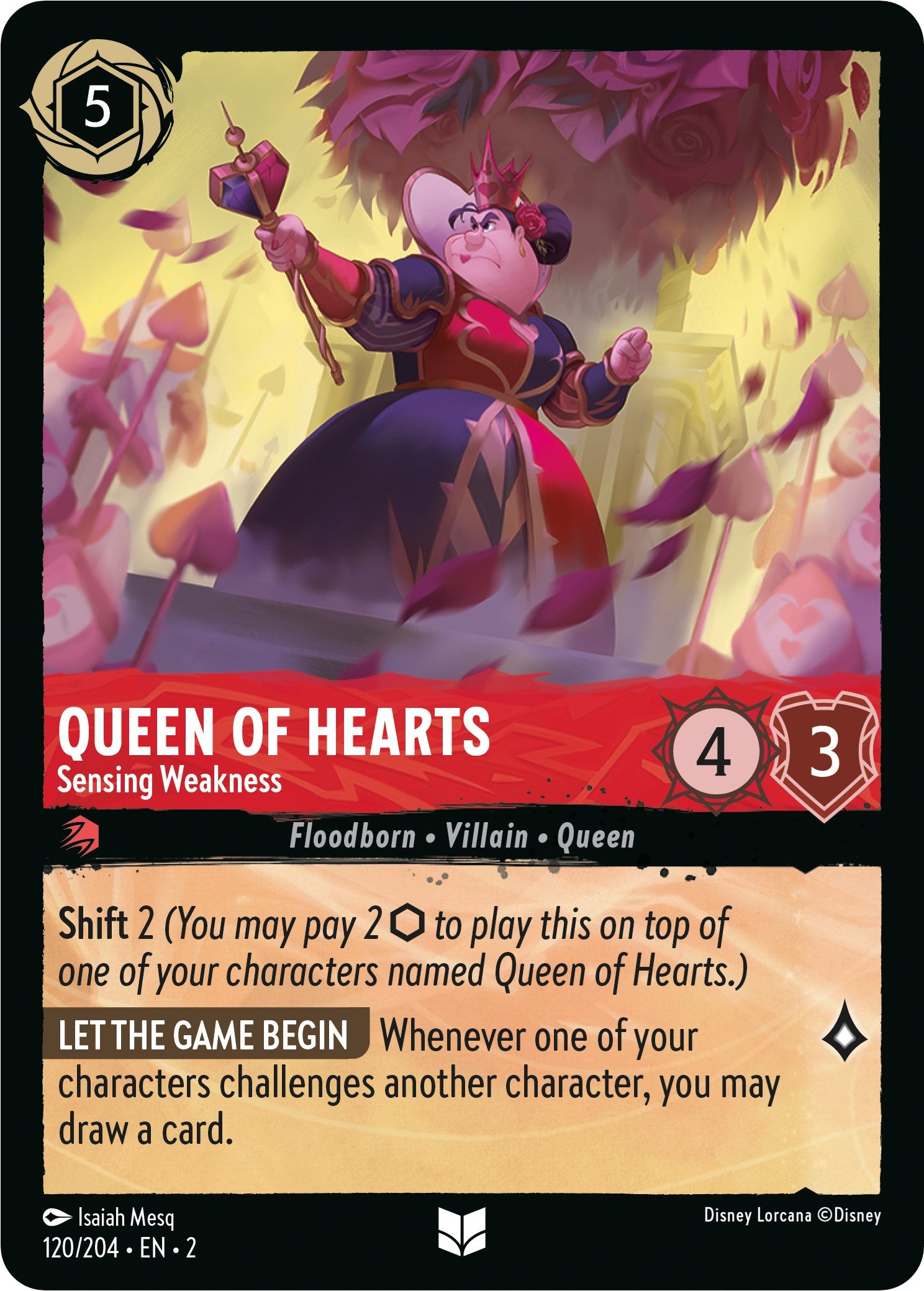 Queen of Hearts - Sensing Weakness (120/204) [Rise of the Floodborn] | Empire Gaming NC