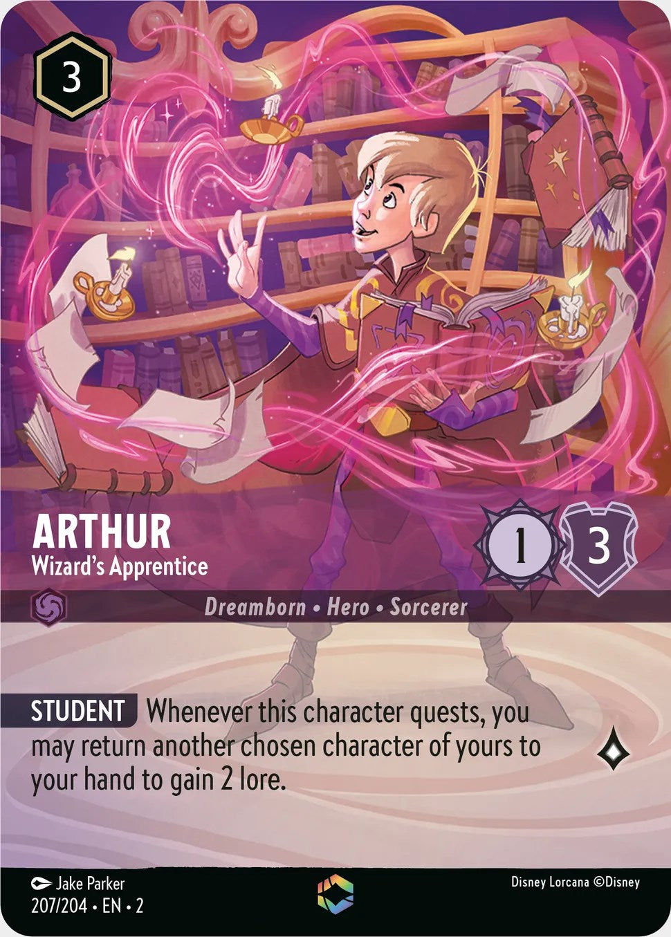 Arthur - Wizard's Apprentice (Enchanted) (207/204) [Rise of the Floodborn] | Empire Gaming NC