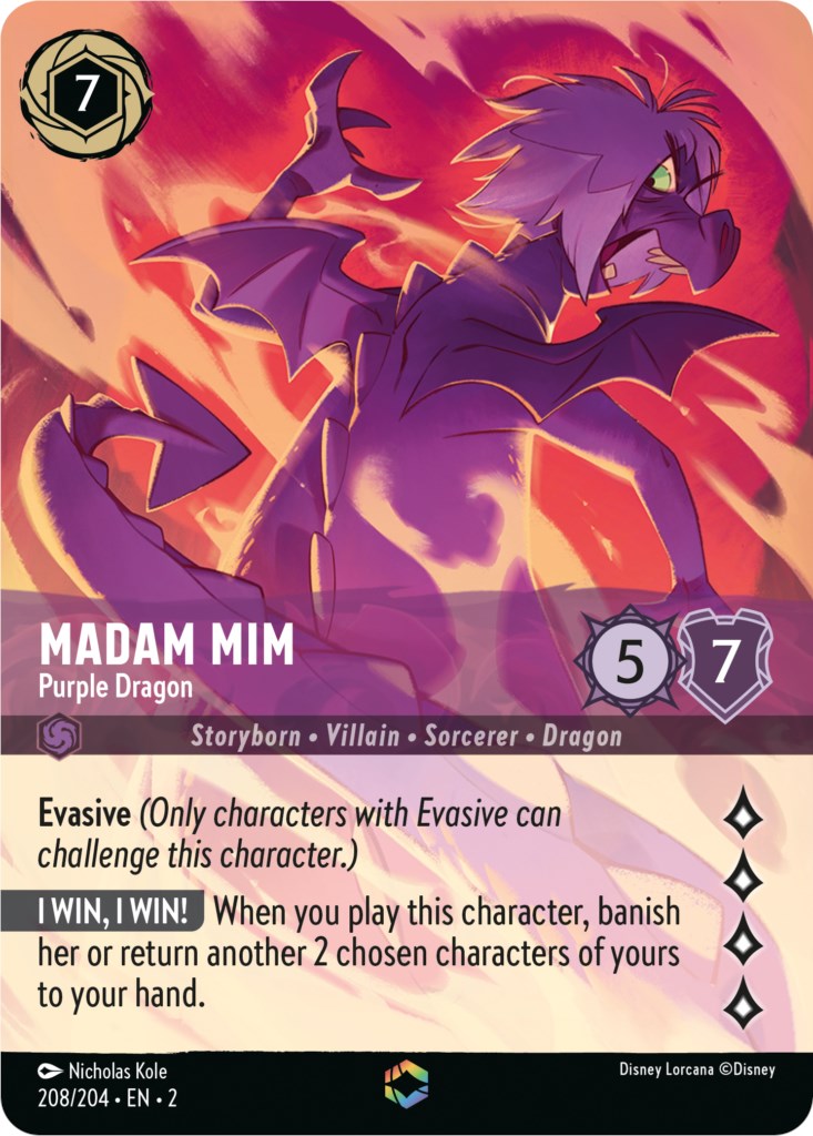 Madam Mim - Purple Dragon (Enchanted) (208/204) [Rise of the Floodborn] | Empire Gaming NC