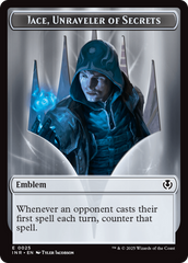 Human Wizard // Emblem - Jace, Unraveler of Secrets Double-Sided Token [Innistrad Remastered Tokens] | Empire Gaming NC