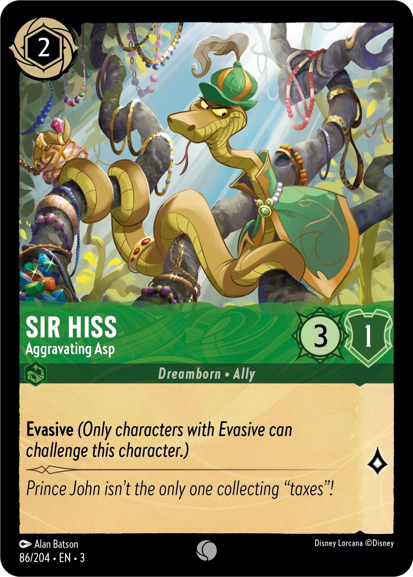 Sir Hiss - Aggravating Asp (86/204) [Into the Inklands] | Empire Gaming NC