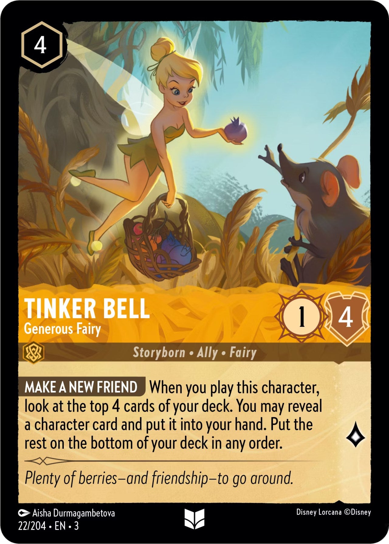 Tinker Bell - Generous Fairy (22/204) [Into the Inklands] | Empire Gaming NC