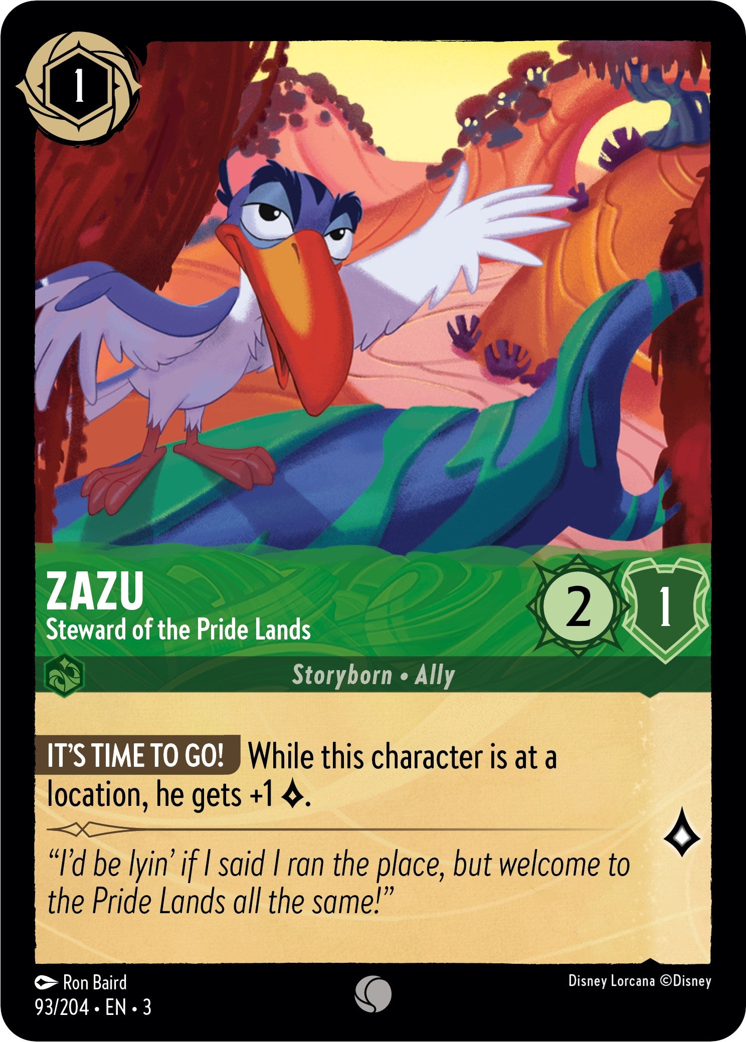 Zazu - Steward of the Pride Lands (93//204) [Into the Inklands] | Empire Gaming NC