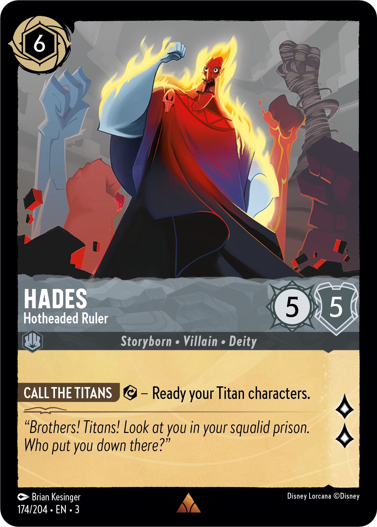 Hades - Hotheaded Ruler (174/204) [Into the Inklands] | Empire Gaming NC