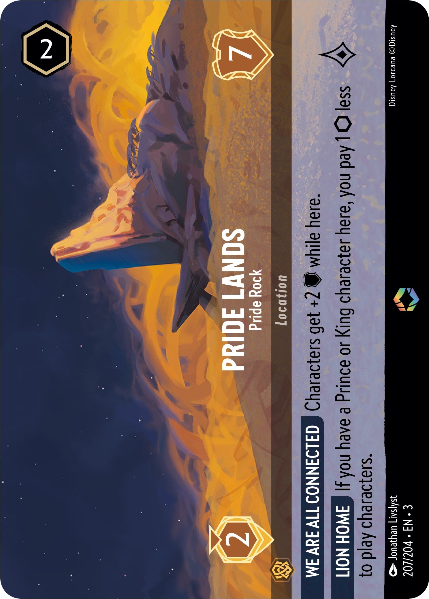 Pride Lands - Pride Rock (Alternate Art) (207/204) [Into the Inklands] | Empire Gaming NC