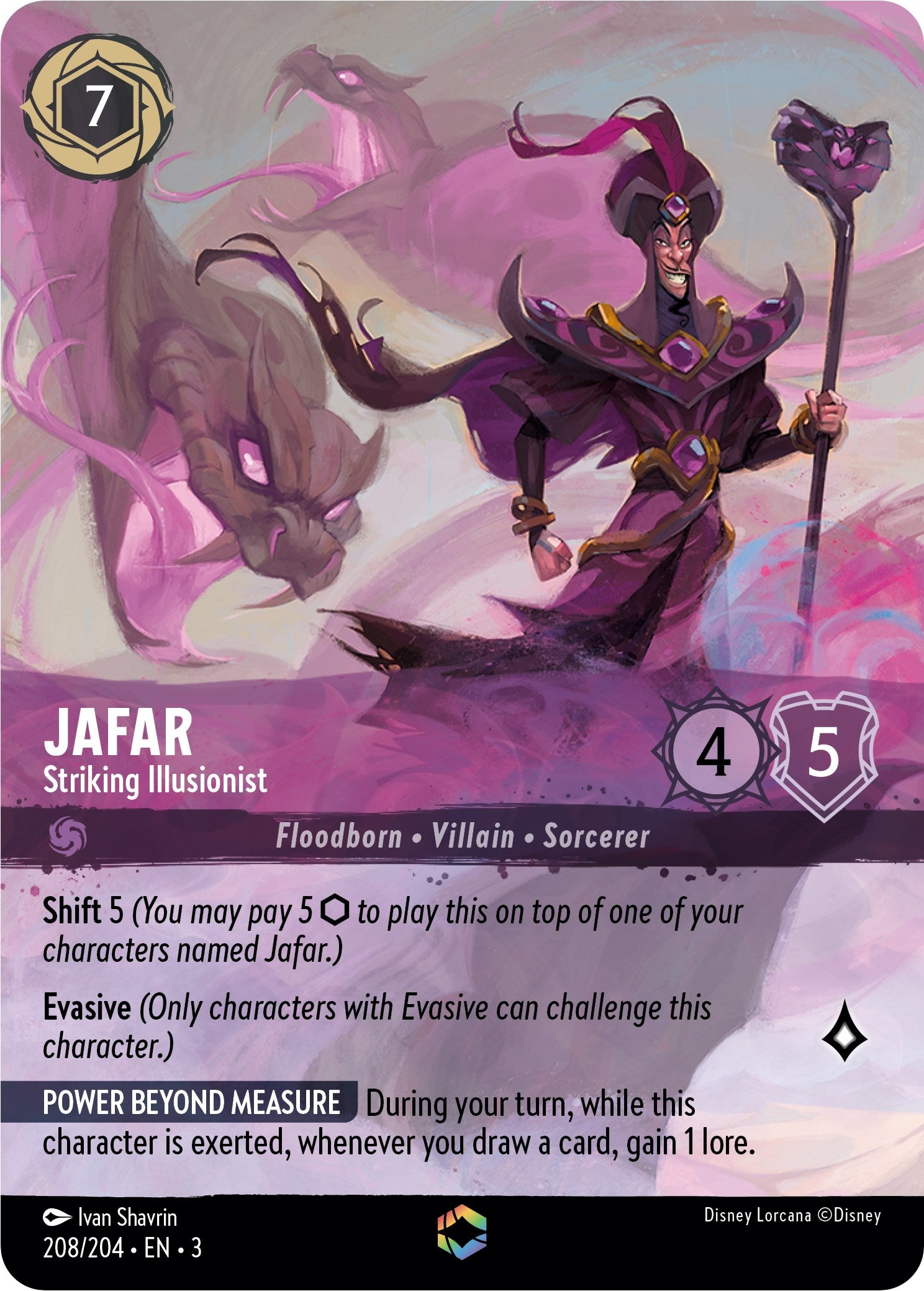 Jafar - Striking Illusionist (Alternate Art) (208/204) [Into the Inklands] | Empire Gaming NC