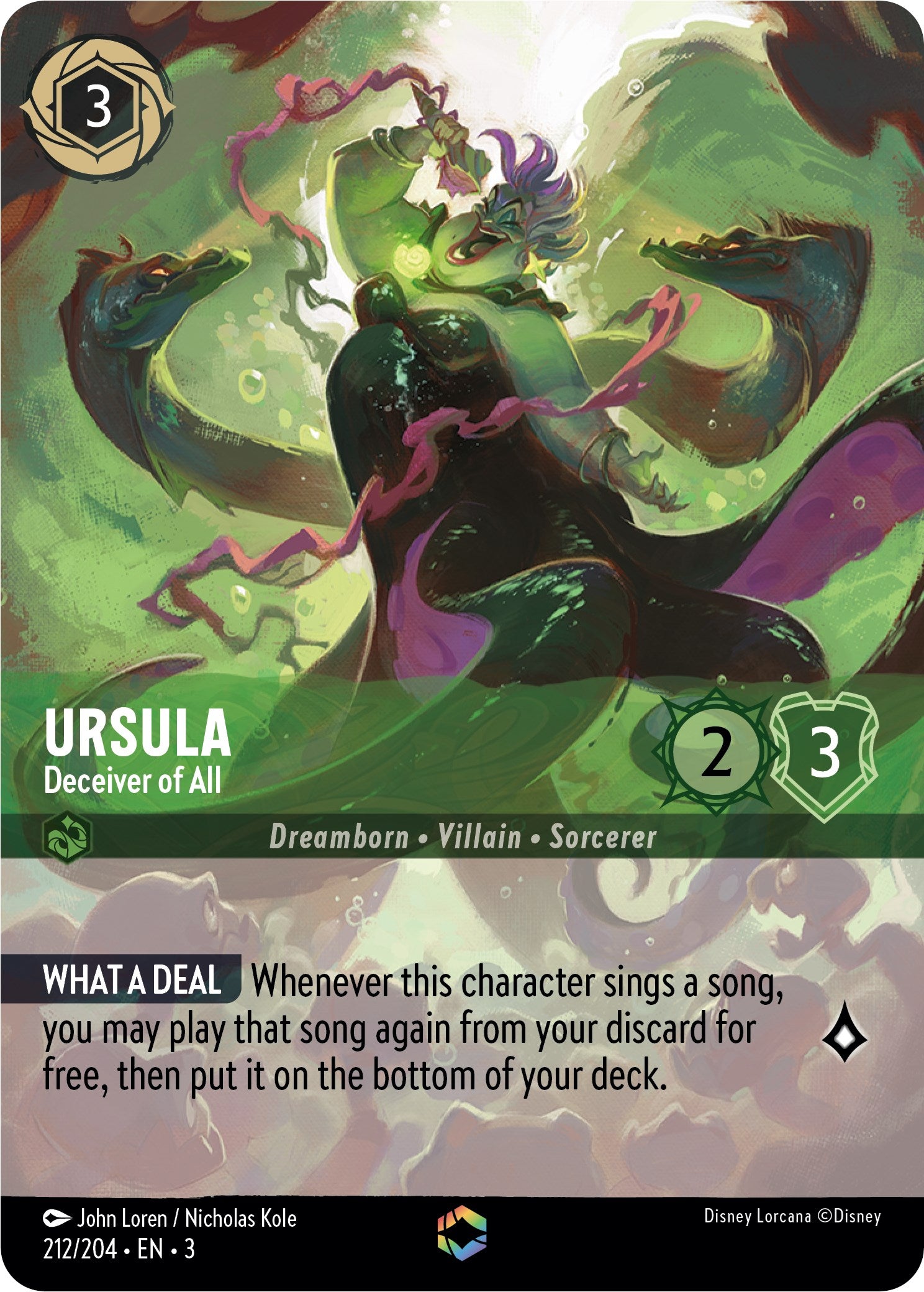 Ursula - Deceiver of All (Alternate Art) (212/204) [Into the Inklands] | Empire Gaming NC