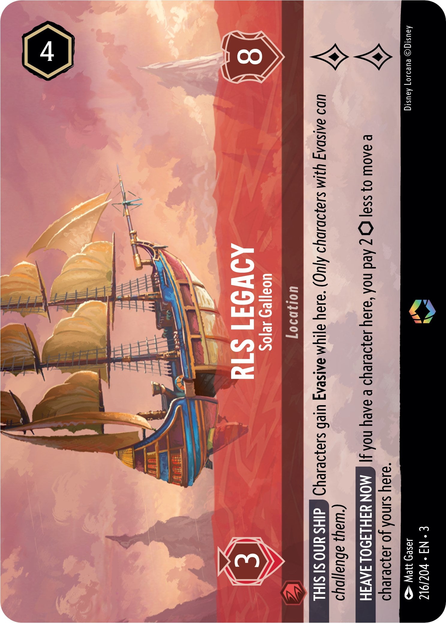 RLS Legacy - Solar Galleon (Alternate Art) (216/204) [Into the Inklands] | Empire Gaming NC