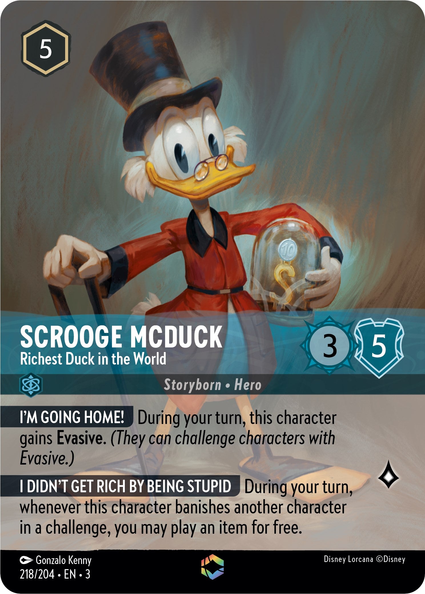 Scrooge McDuck - Richest Duck in the World (Alternate Art) (218/204) [Into the Inklands] | Empire Gaming NC