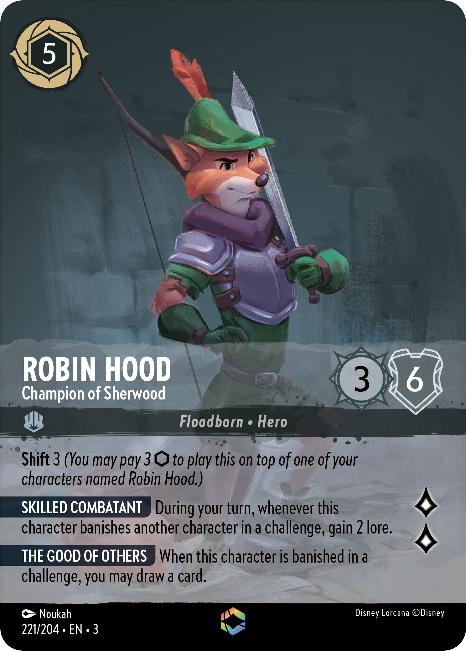 Robin Hood - Champion of Sherwood (Alternate Art) (221/204) [Into the Inklands] | Empire Gaming NC
