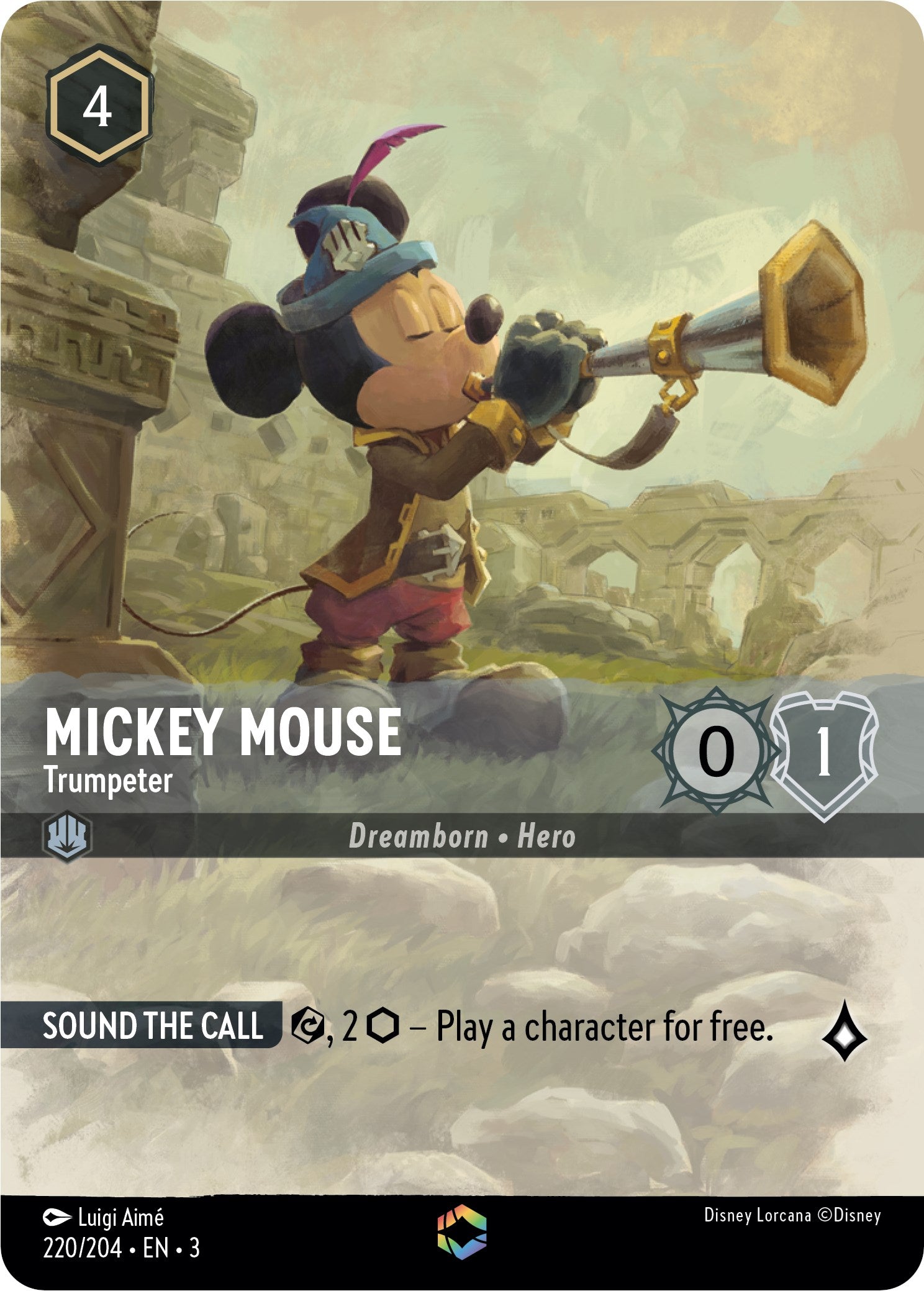 Mickey Mouse -Trumpeter (Alternate Art) (220/204) [Into the Inklands] | Empire Gaming NC