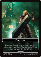 Foretell // Treasure Double-Sided Token (Surge Foil) [FINAL FANTASY Commander Tokens] | Empire Gaming NC
