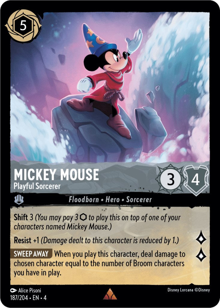 Mickey Mouse - Playful Sorcerer (187/204) (187/204) [Ursula's Return] | Empire Gaming NC