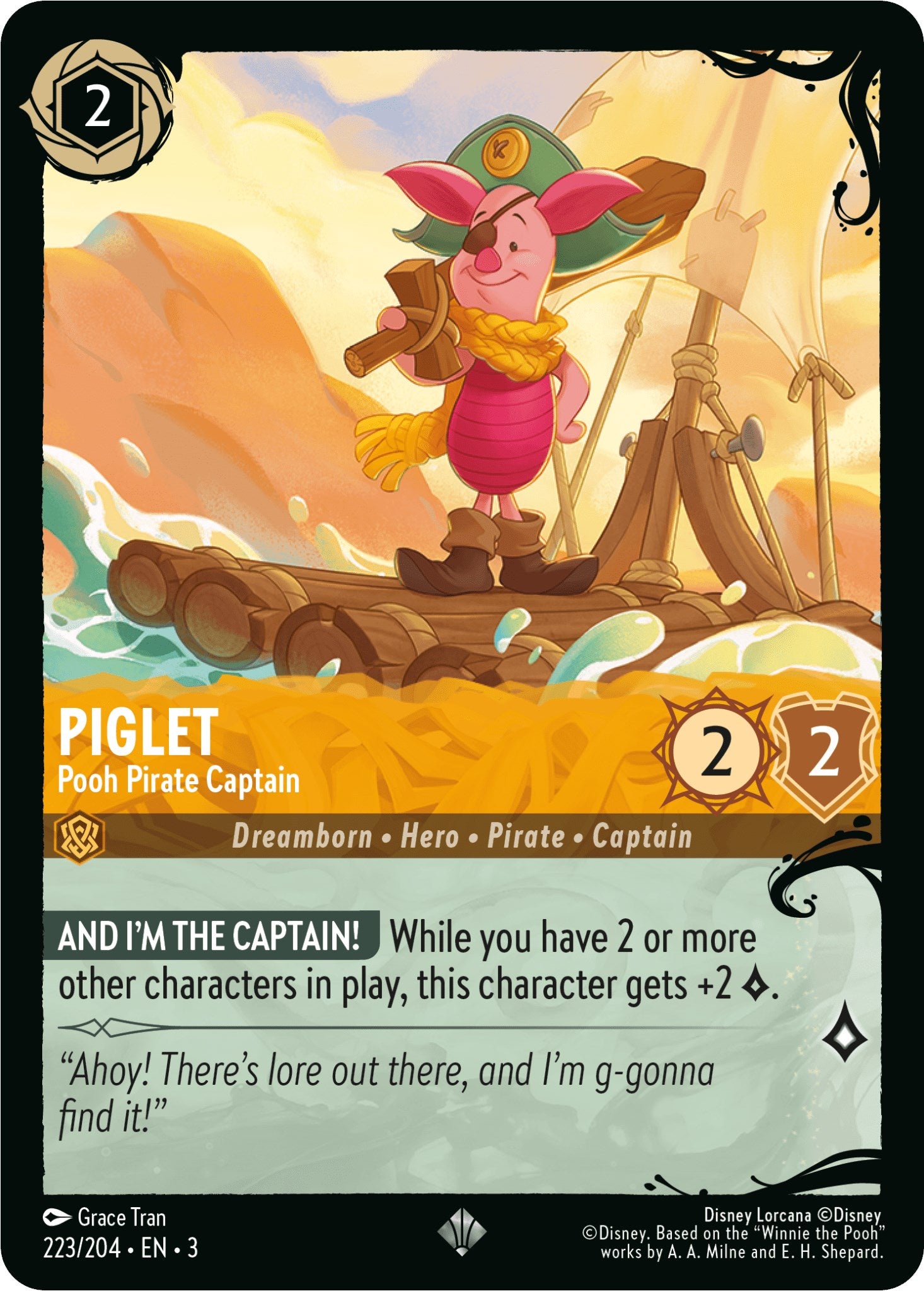Piglet - Pooh Pirate Captain (223/204) [Ursula's Return] | Empire Gaming NC