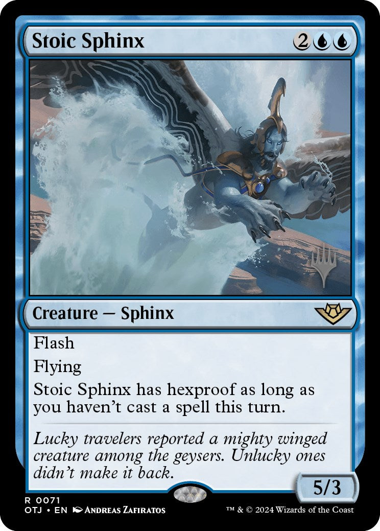 Stoic Sphinx (Promo Pack) [Outlaws of Thunder Junction Promos] | Empire Gaming NC