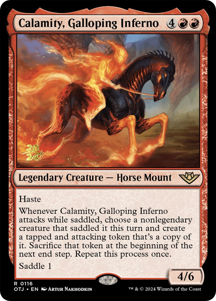 Calamity, Galloping Inferno [Outlaws of Thunder Junction Prerelease Promos] | Empire Gaming NC