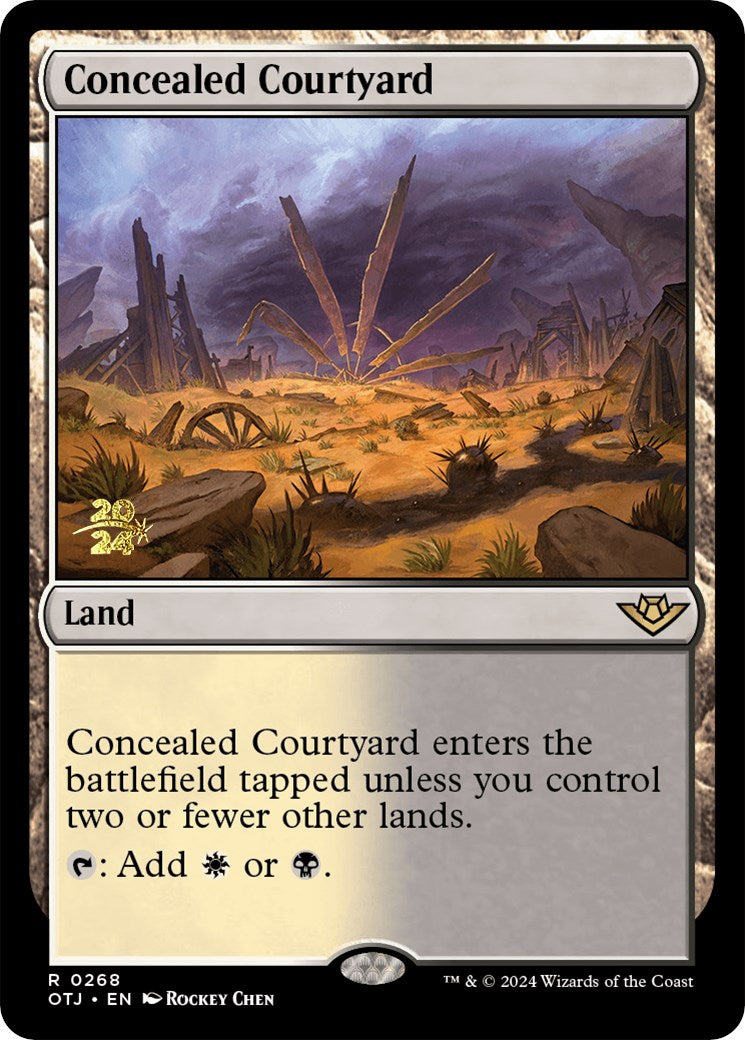 Concealed Courtyard (OTJ) [Outlaws of Thunder Junction Prerelease Promos] | Empire Gaming NC