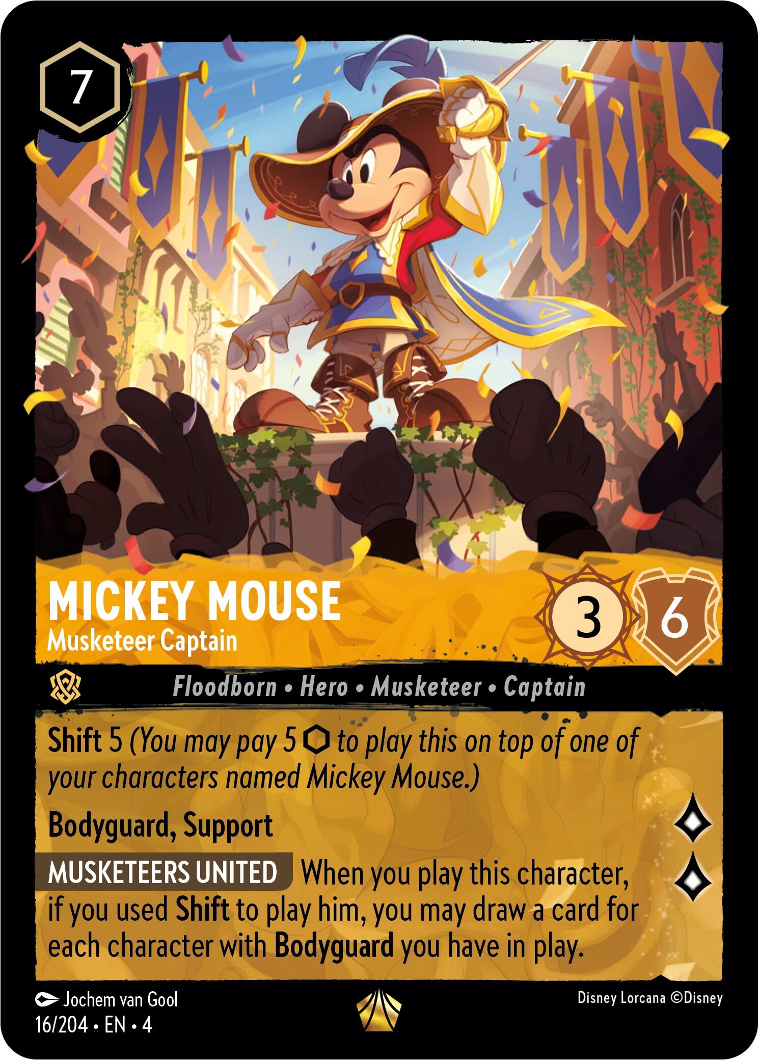 Mickey Mouse - Musketeer Captain (16/204) [Ursula's Return] | Empire Gaming NC