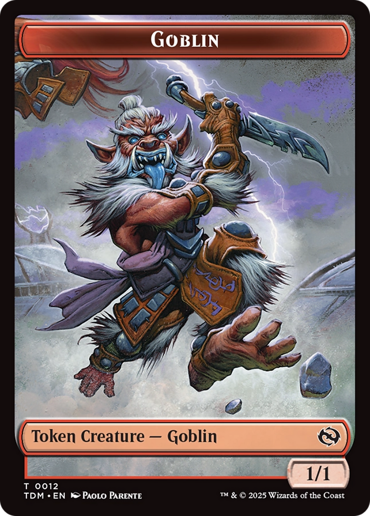 Goblin // Warrior Double-Sided Token [Tarkir: Dragonstorm Tokens] | Empire Gaming NC