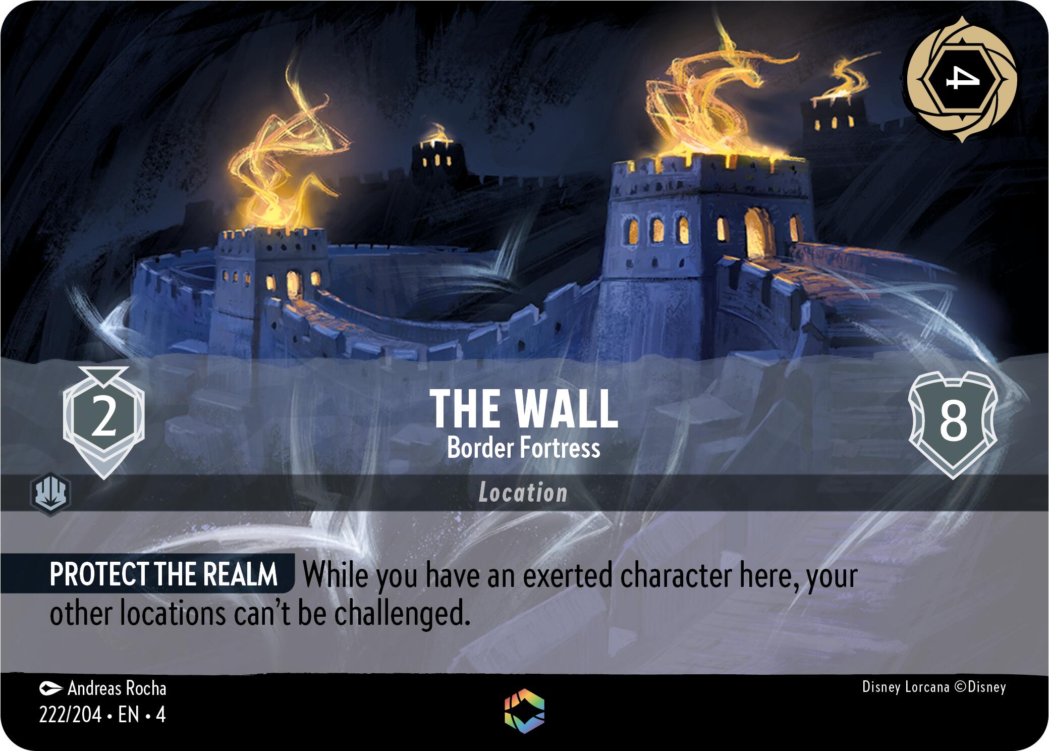 The Wall - Border Fortress (Enchanted) (222/204) [Ursula's Return] | Empire Gaming NC