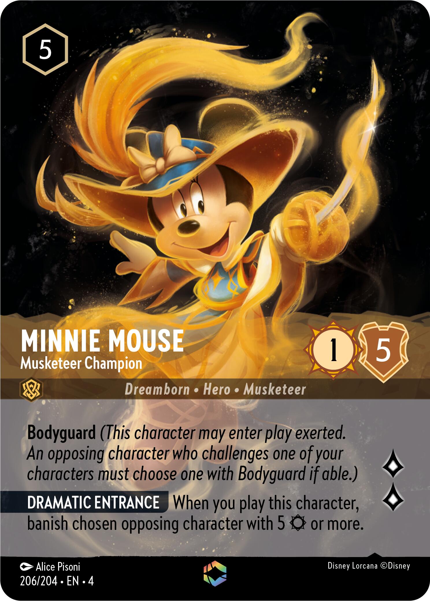 Minnie Mouse - Musketeer Champion (Enchanted) (206/204) [Ursula's Return] | Empire Gaming NC