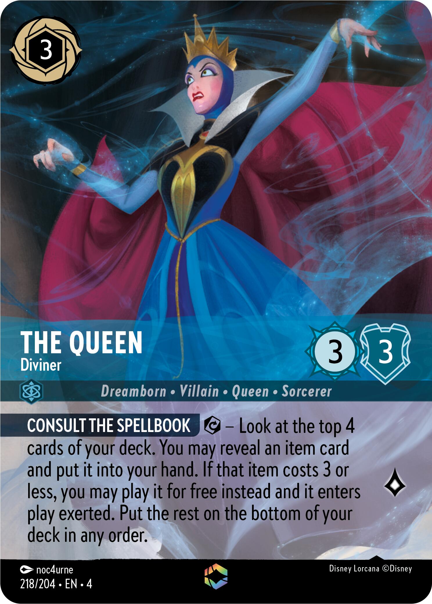The Queen - Diviner (Enchanted) (218/204) [Ursula's Return] | Empire Gaming NC