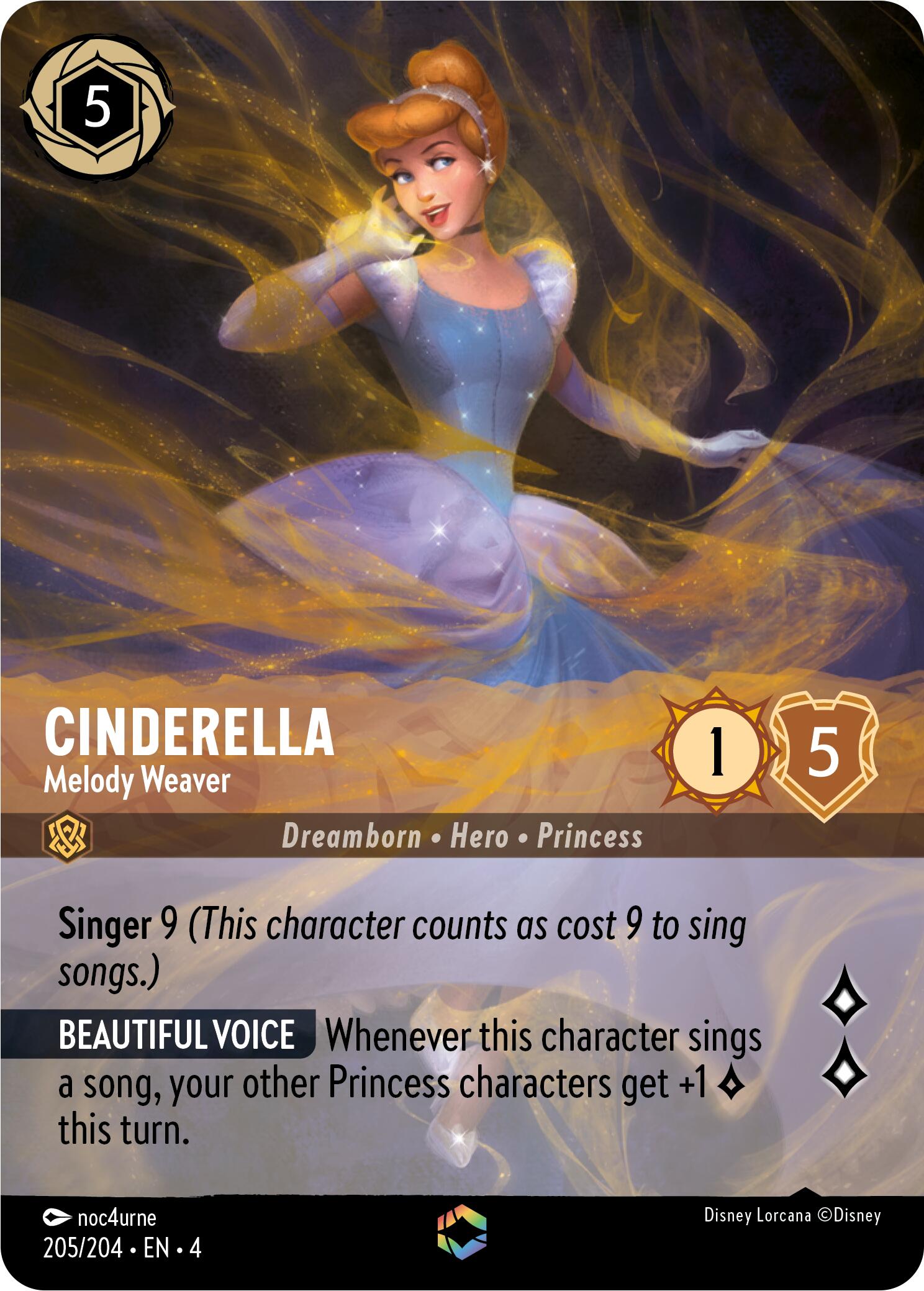 Cinderella - Melody Weaver (Enchanted) (205/204) [Ursula's Return] | Empire Gaming NC