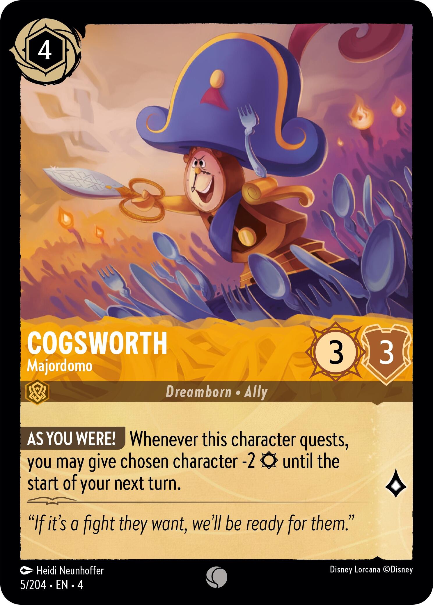 Cogsworth - Majordomo (5/204) [Ursula's Return] | Empire Gaming NC