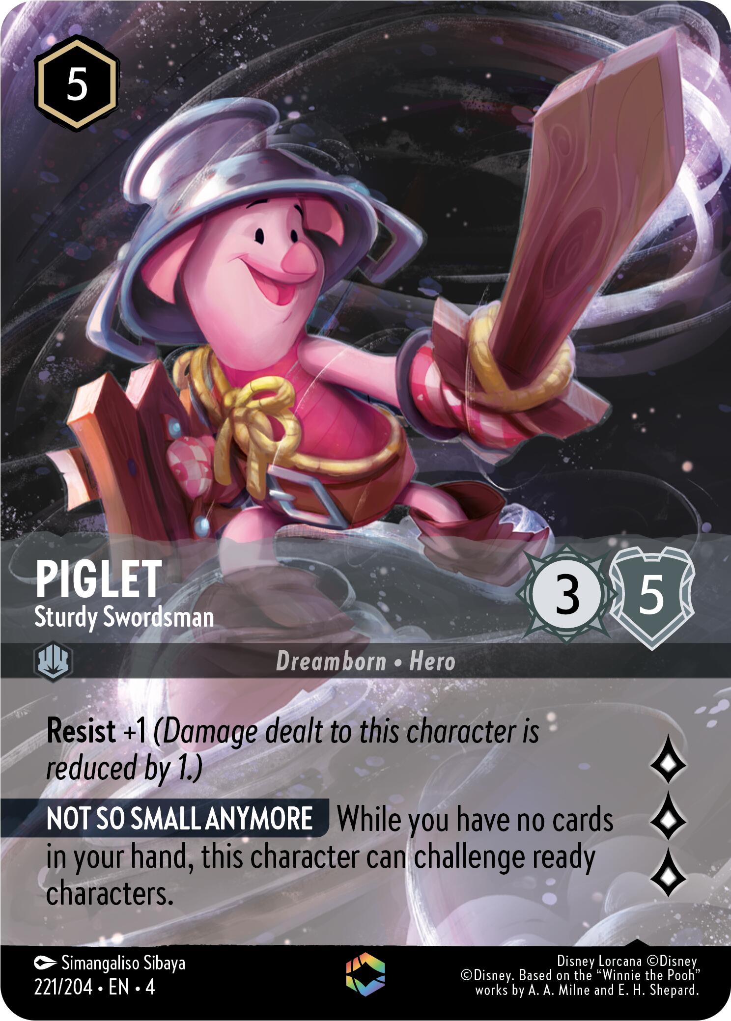 Piglet - Sturdy Swordsman (Enchanted) (221/204) [Ursula's Return] | Empire Gaming NC