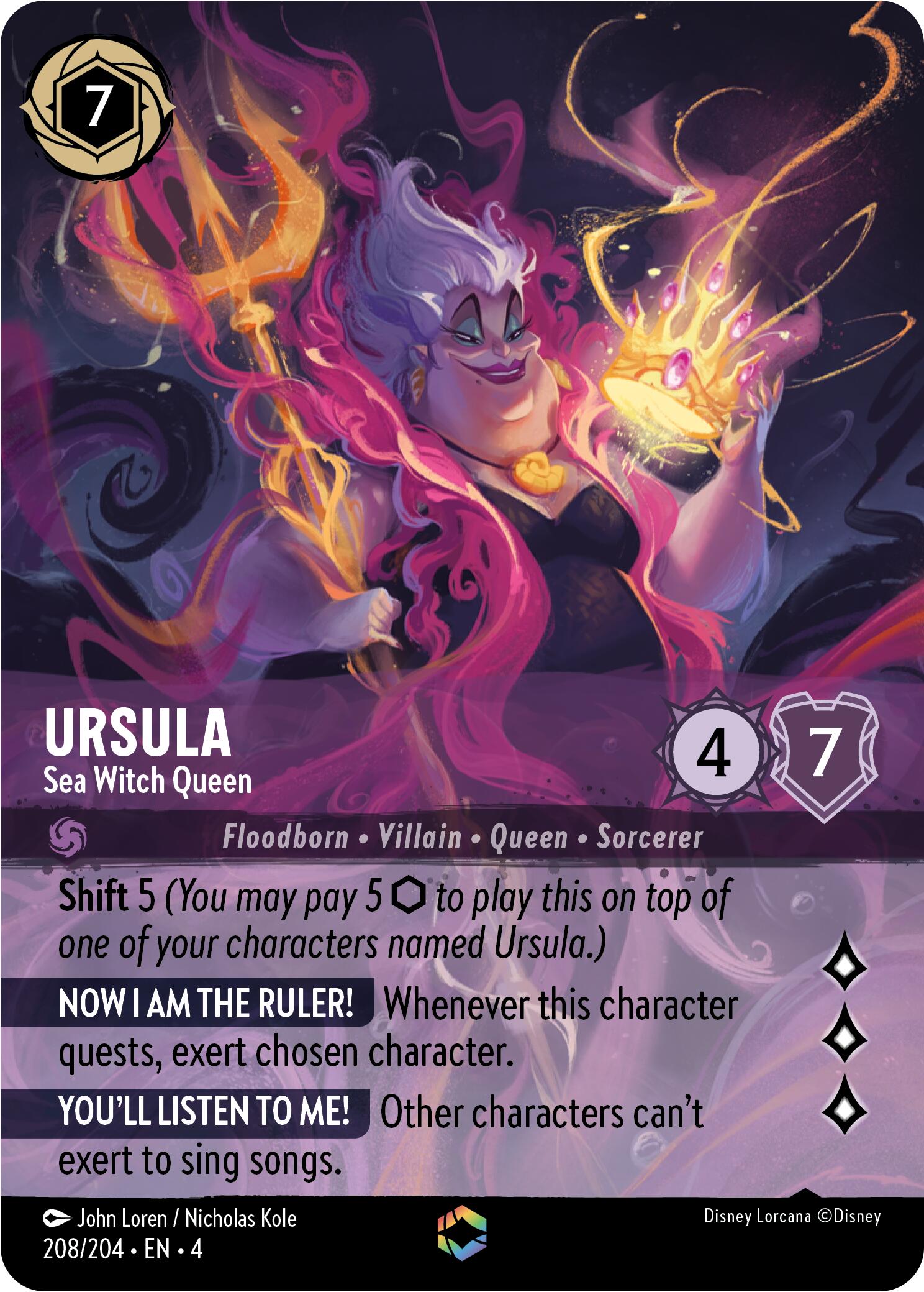 Ursula - Sea Witch Queen (Enchanted) (208/204) [Ursula's Return] | Empire Gaming NC
