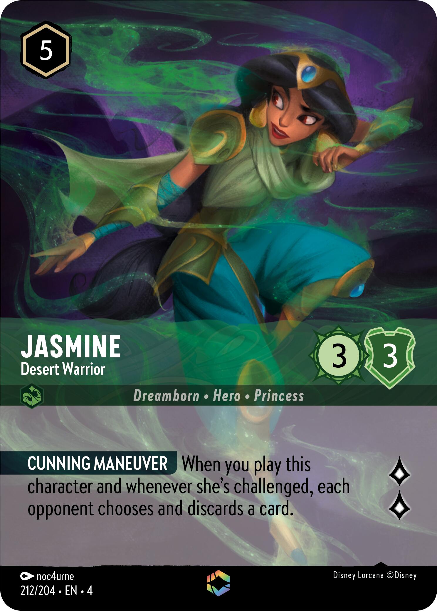 Jasmine - Desert Warrior (Enchanted) (212/204) [Ursula's Return] | Empire Gaming NC
