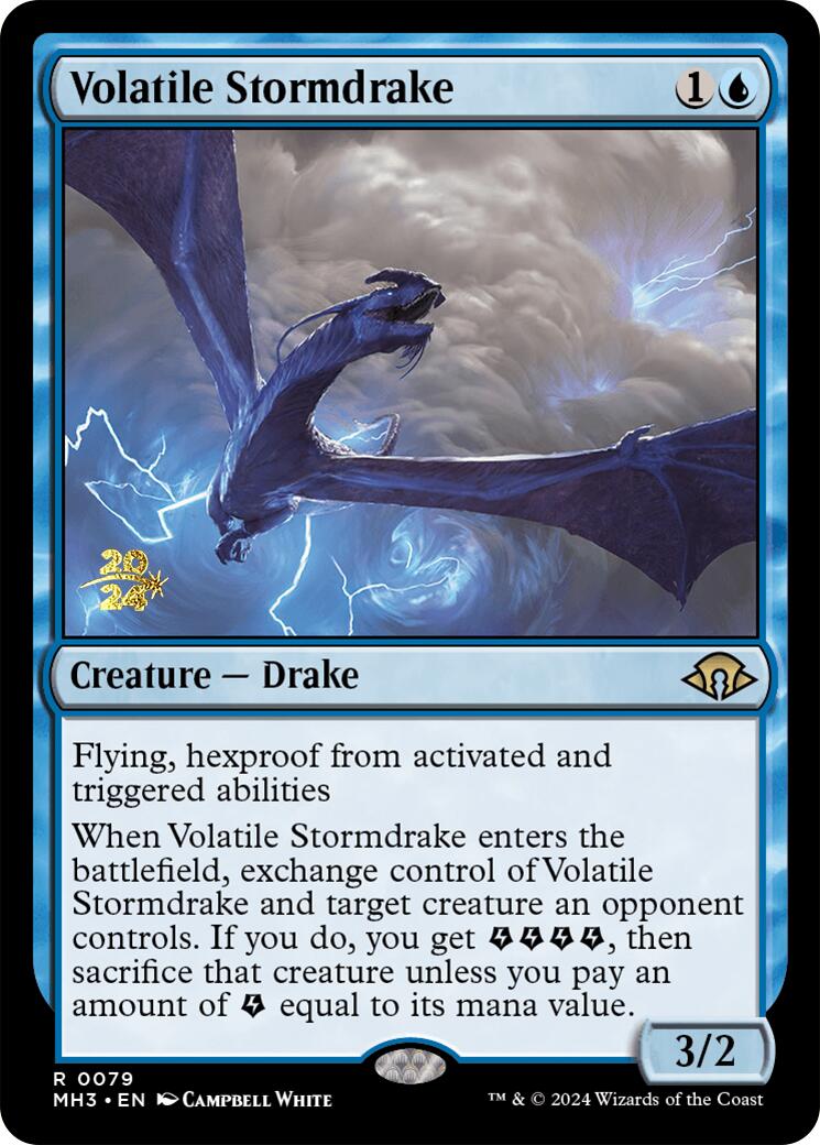 Volatile Stormdrake [Modern Horizons 3 Prerelease Promos] | Empire Gaming NC