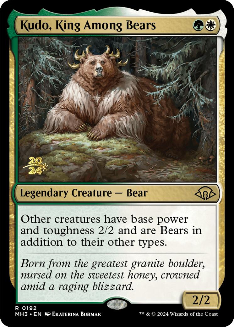 Kudo, King Among Bears [Modern Horizons 3 Prerelease Promos] | Empire Gaming NC