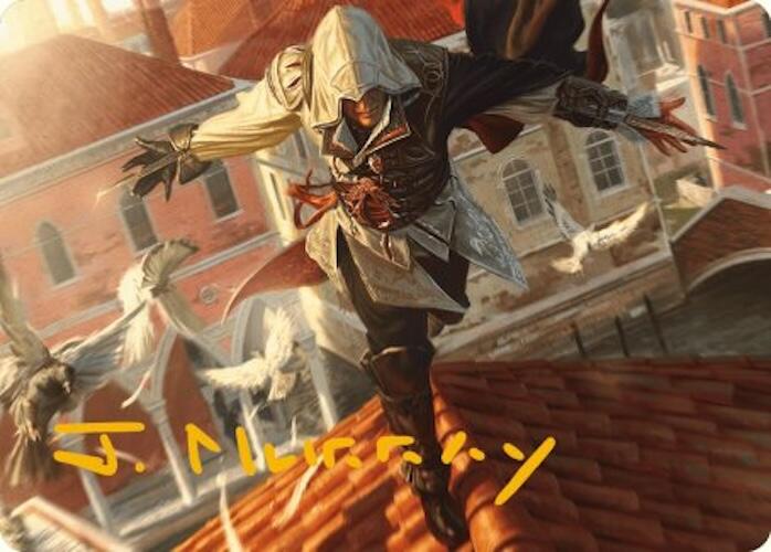 Ezio, Blade of Vengeance Art Card (Gold-Stamped Signature) [Assassin's Creed Art Series] | Empire Gaming NC