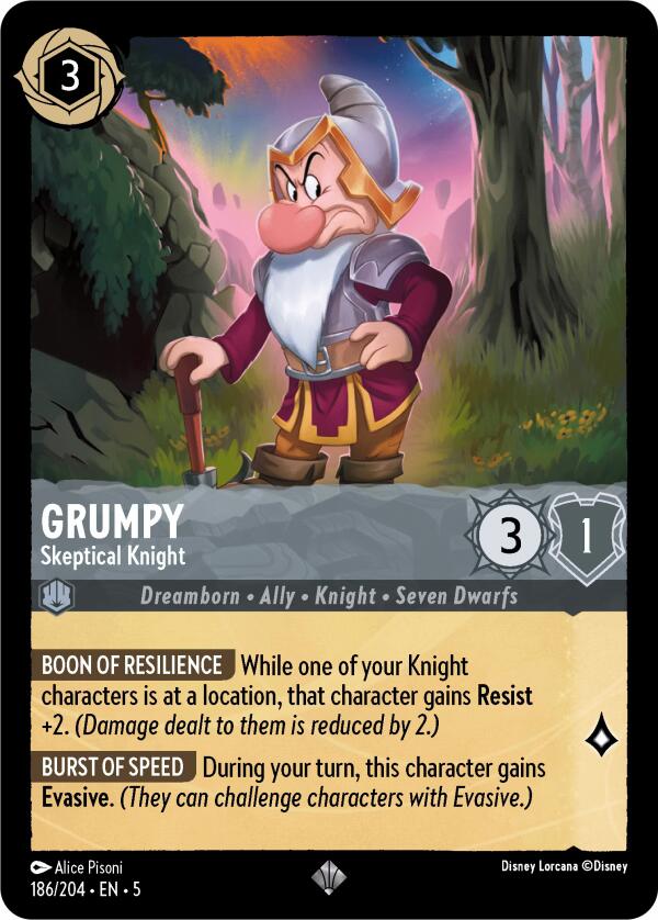 Grumpy - Skeptical Knight (186/204) [Shimmering Skies] | Empire Gaming NC